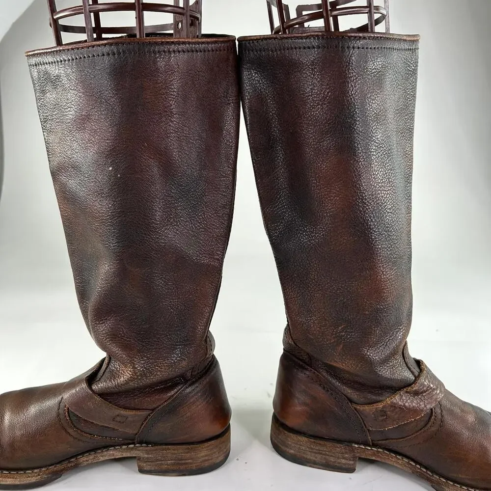 FRYE Veronica Slouch Women's Tall Boot US 7.5 B Leather Engineer Moto Boots - Picture 11 of 14